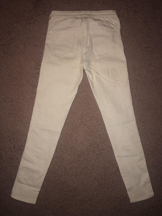 Jeansy białe H&M, dżinsy, spodnie, rurki, XS/S