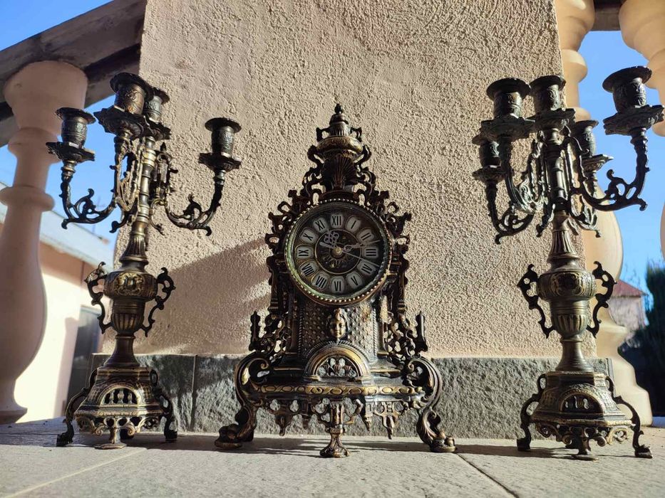 Годинник канделябри підсвічники бронза антик