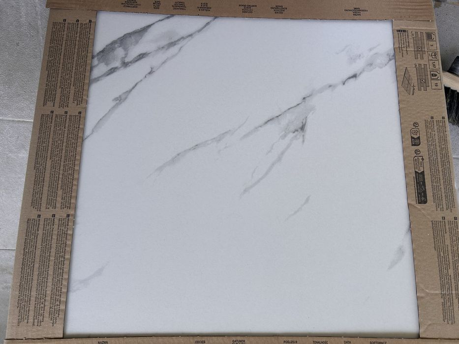 Płytki gresowe CALACATTA WHITE 59,8x59,8 – marmur | 3 sztuki w opakowaniu