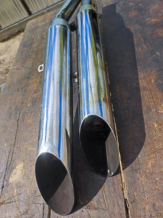 Tłumiki motocyklowe custom chopper cruiser drag pipes e4 komplet