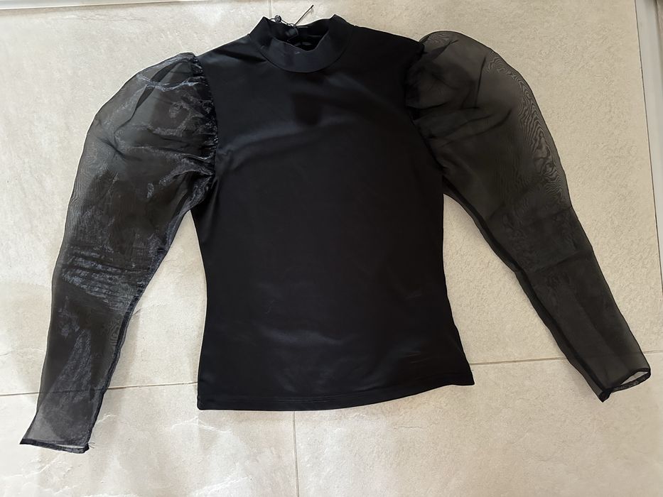 Missguided bluzka bufki tiul organza 38 M Zara elegancka ozdobna nowa