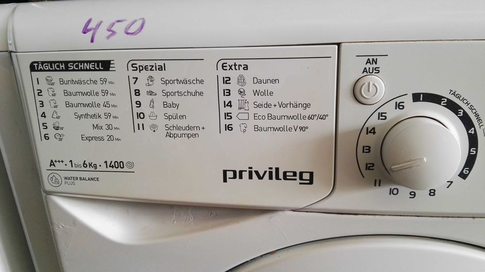 Pralka niemieckiej marki Privileg, 6 kg wsadu, 1400 obrotów, A+++