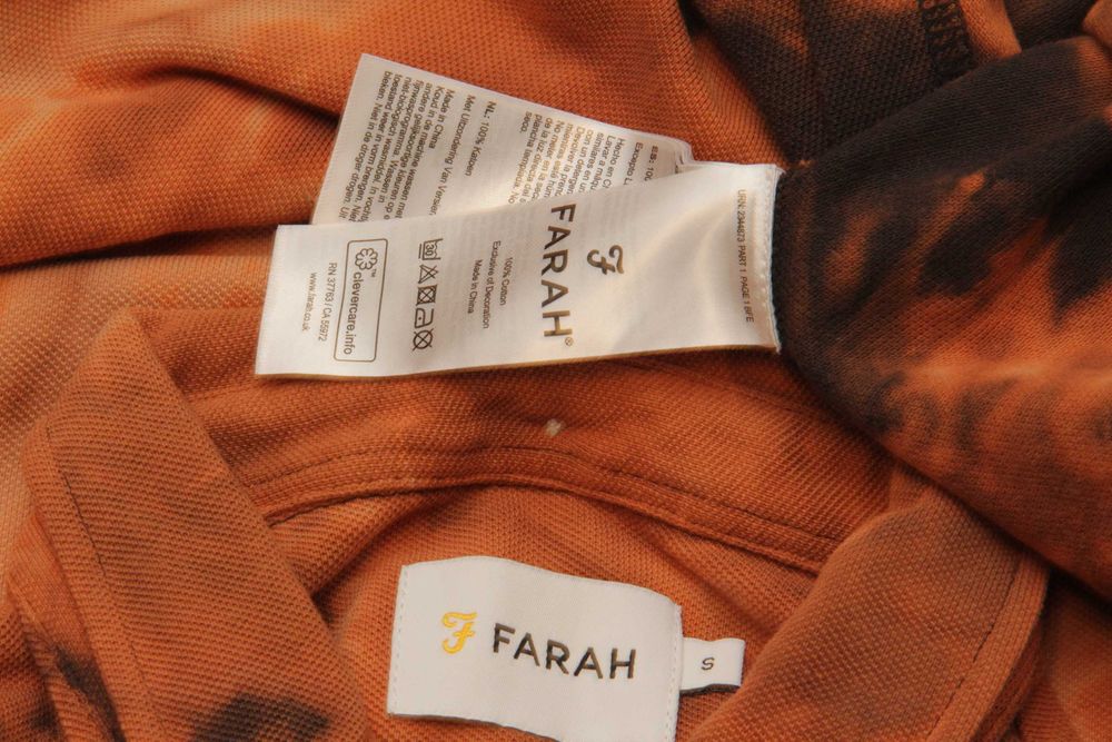 FARAH рр S поло из хлопка пике bleach dye