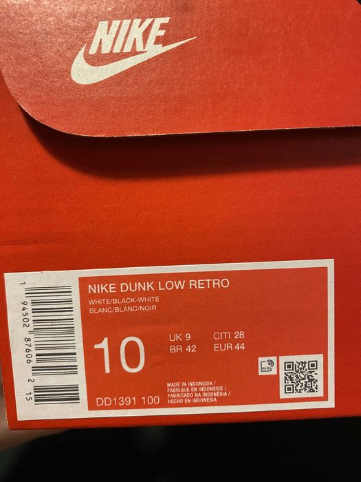 Nike Dunk Low Retro Black-White Panda 44