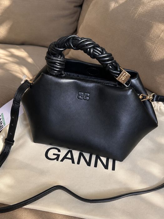 Сумка  Ganni  бургунді , чорна , коричнева