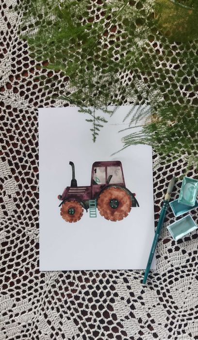 Zestaw trzech ilustracji, plakatów, akwareli do pokoju dziecięcego