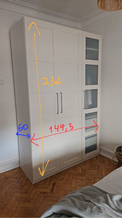 Roupeiro Pax Ikea com gavetas 150x60x236