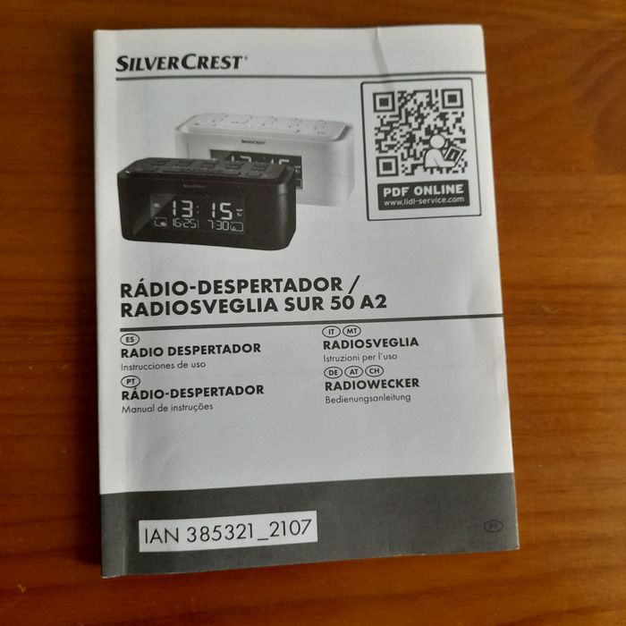 Radio despertador porta USB