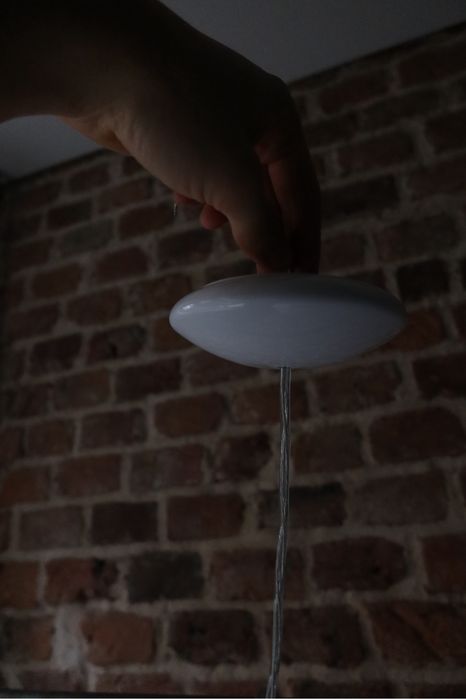 Biała duńska lampa wisząca space age mid century