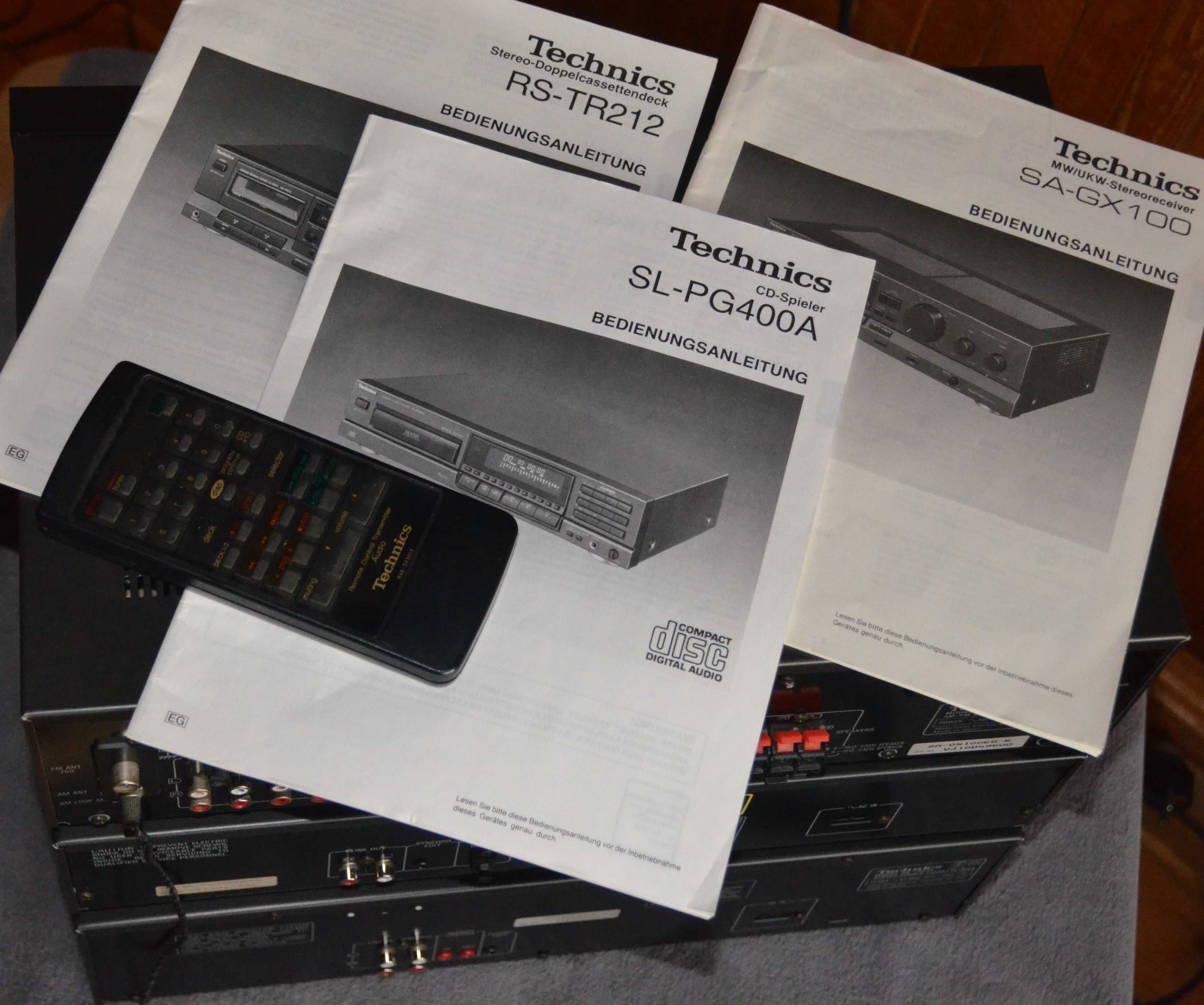 Technics Wieża SA-GX100 RS-TR212 SL-PG400 amplituner Technics Wieża SA-GX100 RS-TR212 SL-PG400 amplituner