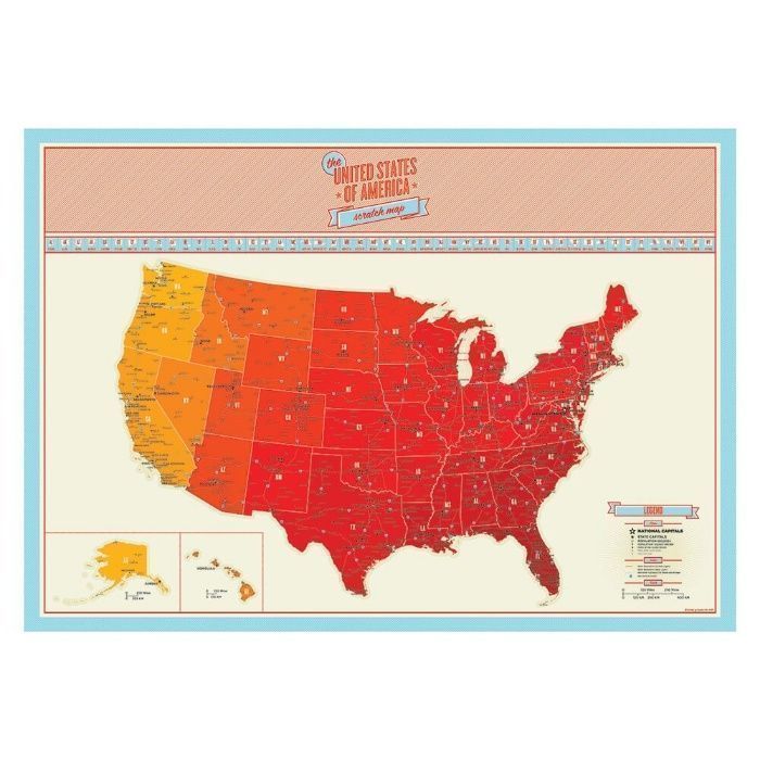Скретч карта США Scratch Map USA Edition Fun Trip