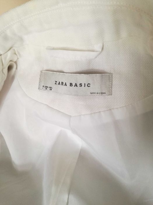 Blazer casaco linho branco Zara
