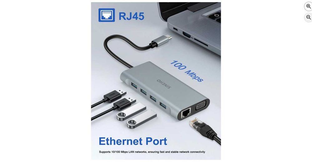 Stacja dokująca USB HUB 11 w 1 Sineho Ethernet MicroSD USB 2.0 USB 3.0 VGA