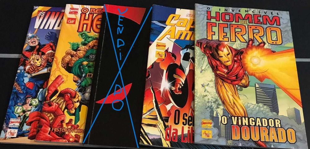 Lote MARVEL capitão américa-homem ferro-vingadores-herois