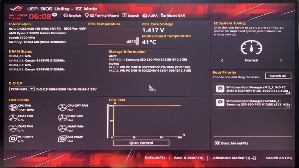 Asus ROG CROSSHAIR VIII Hero  WIFI X570 AM4 Ryzen 3000-5000
