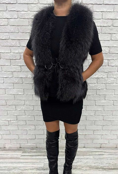 Жилетка шкiряна, хутряна