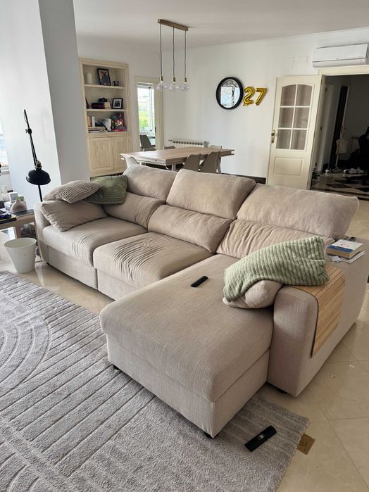 Sofá IKEA ESKILSTUNA 3 lugares c/ chaise longue – bege