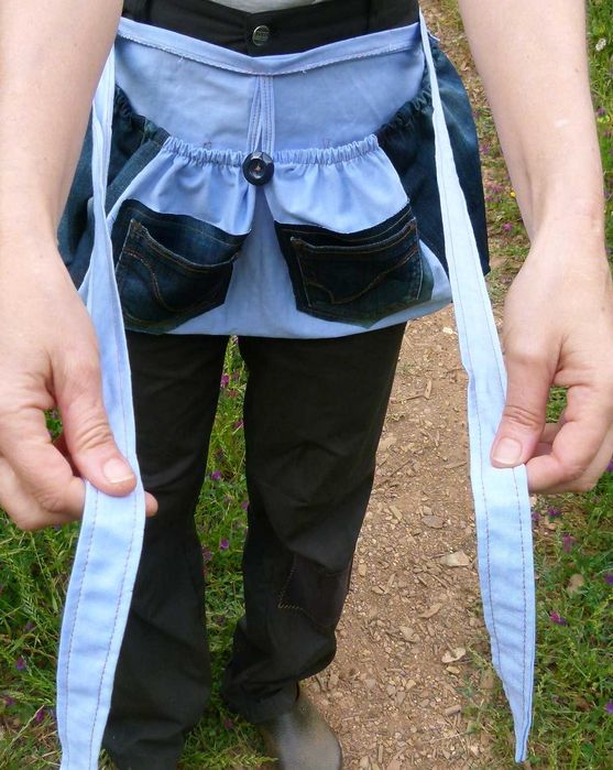 Avental de colheita feito à mão