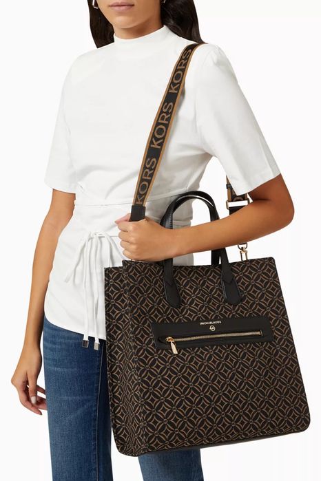 Michael Kors Kempner large logo jacquard tote bag