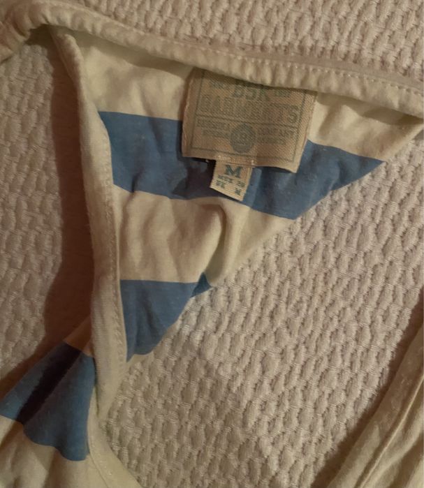 Top sem Alças Branco e Azul