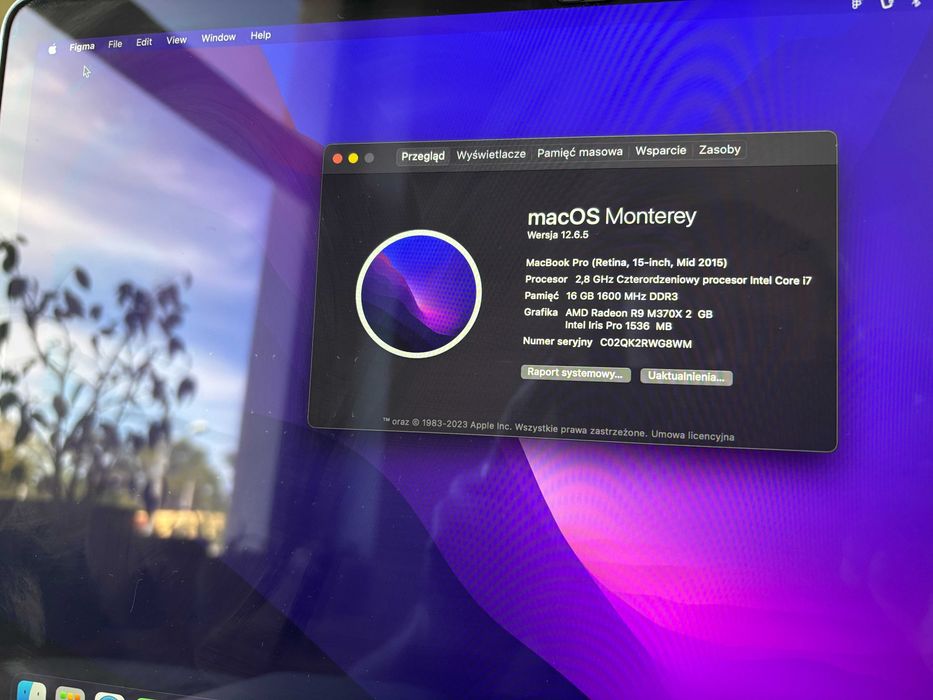 Macbook Pro mid 2015, 15'', 2.8Ghz i7, 16GB DDR3, 1T, laptop komputer