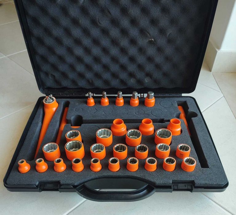 conjunto chaves de caixa e roquete de eletricista isoladas 1000V