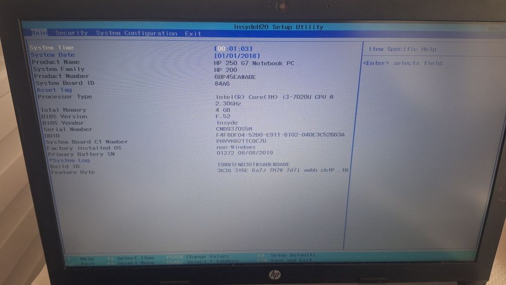 Portátil HP 7ª geração