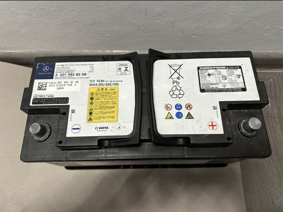 Акумулятор AGM 12V - 92ah 850A / 80ah 760A Mercedes-Benz