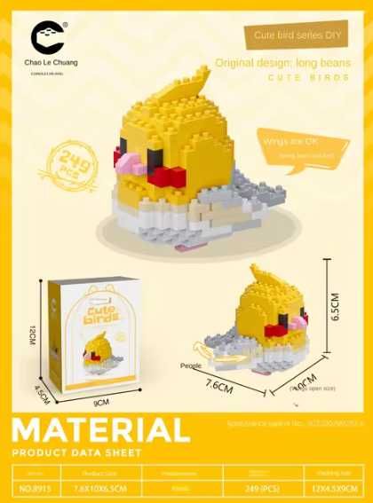 KLOCKI PTAK PAPUGA UKŁADANKA 3D puzzle dla dziecka ozdoba domu 3D