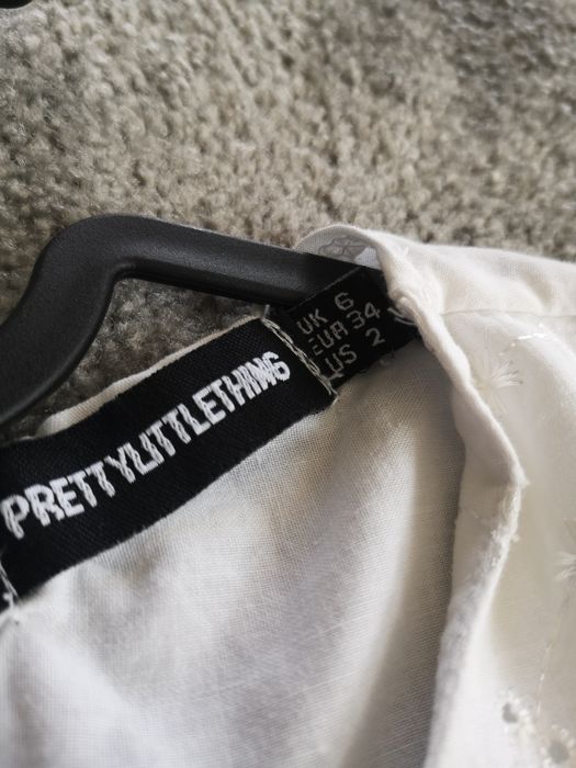 Biała sukienka boho vintage xs