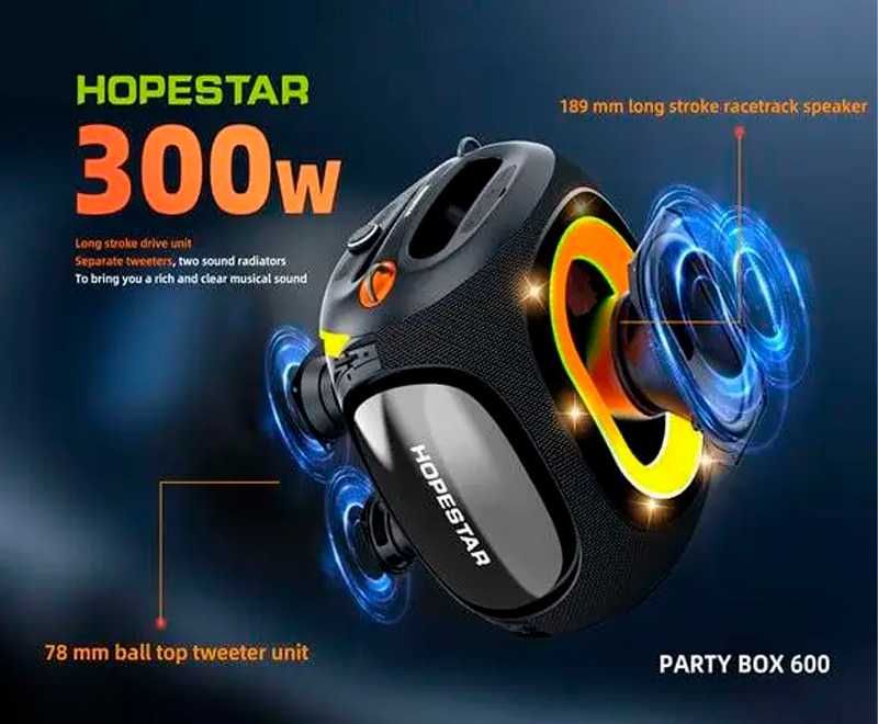 Hopestar Party Box 600 300W   (Оригинал) Есть в наличии Черные