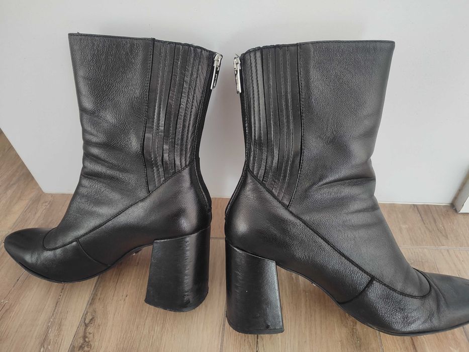 Kozaki botki Gino Rossi roz.37 czarna skóra chic