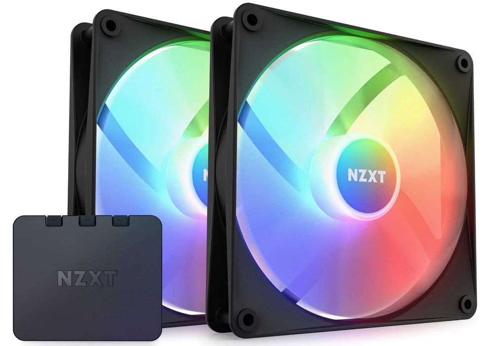 Вентилятори NZXT F140 RGB Core 140мм, 2шт, чорні (RF-C14DF-B1)