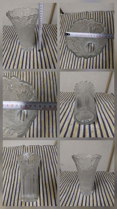 Jarra antiga de vidro para flores 5€