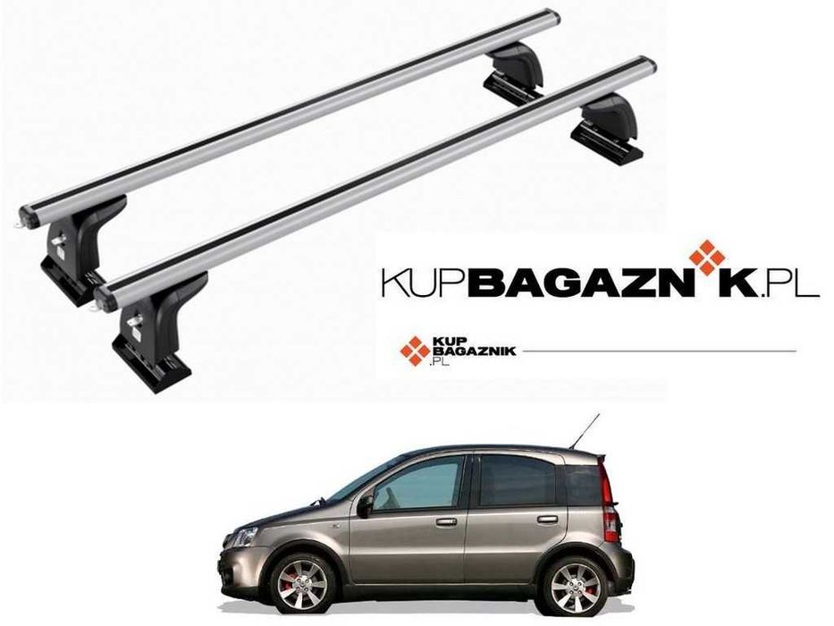 Bagażnik Dachowy Fiat Panda II od 2003 do 2011 bazowy belki bez relingów WYSYŁKA MONTAŻ Amos Aluminiowy