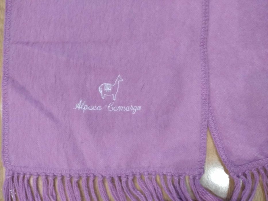 теплые мягкие шарфы Альпака Alpaca Camargo сиреневый и голубой