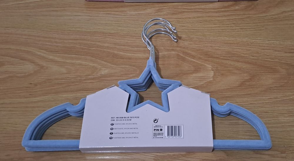 5 Cabides Kid, veludo Azul ( Novo)
