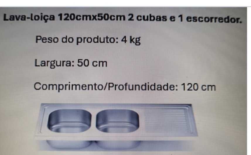 Lava-loiça inox com 2 cubas