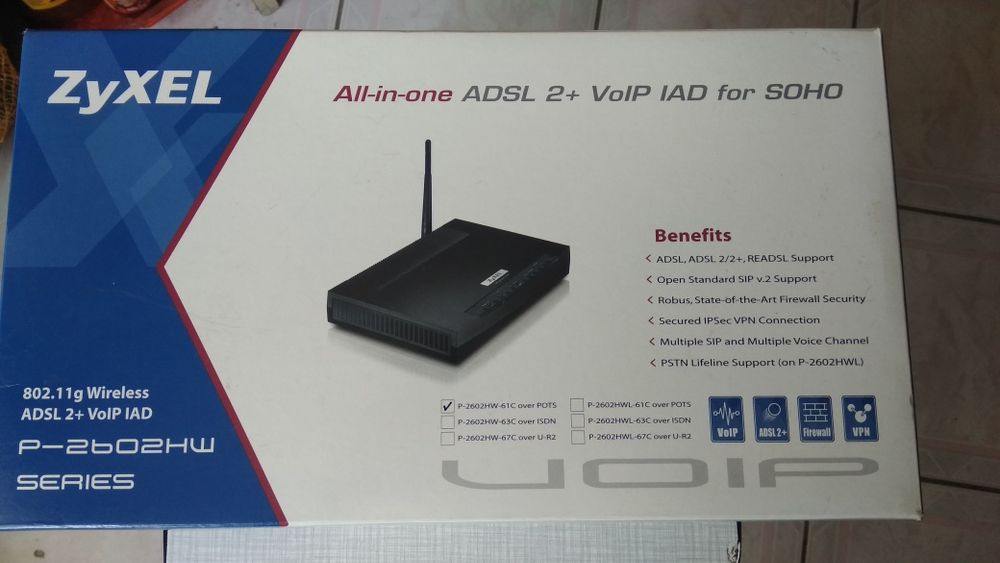 Router Zyxel 2602HW-61C Modem ADSL, Switch, Wifi, 2 x Voip - Prestige