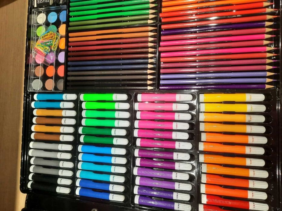 XXL Duży Zestaw Do Malowania Rysowania Artystyczny Dla Dzieci Walizka