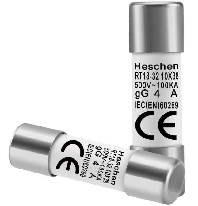 Ceramiczny bezpiecznik cylindryczny 4A 500V 10 sztuk Heschen
