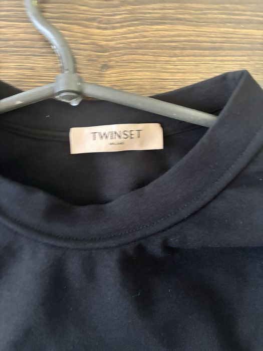 Twinset трикотажна сукня з лампасами з паєток