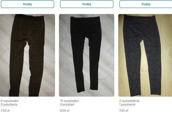 3x legginsy zestaw Marilyn