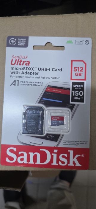 Карта памяти SanDisk 512GB microSDXC class 10 UHS-I Ultra (SDSQUAC-512G-GN6MA)