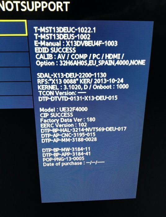 Main board Samsung bn94- 0 6 7 7 8 h retirada de ue32f4 0 0 0