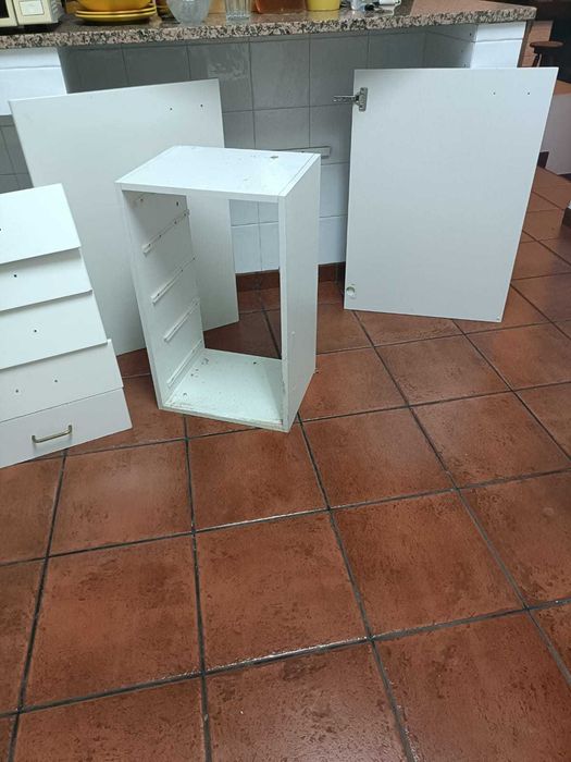Conjunto Cozinha Lacado Branco: 10 Portas + 5 Gavetas Completas (Com Ferragens)