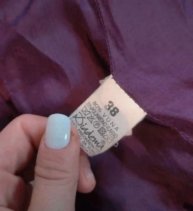 Elegancki płaszcz damski fioletowy Diadema wełna wiskoza