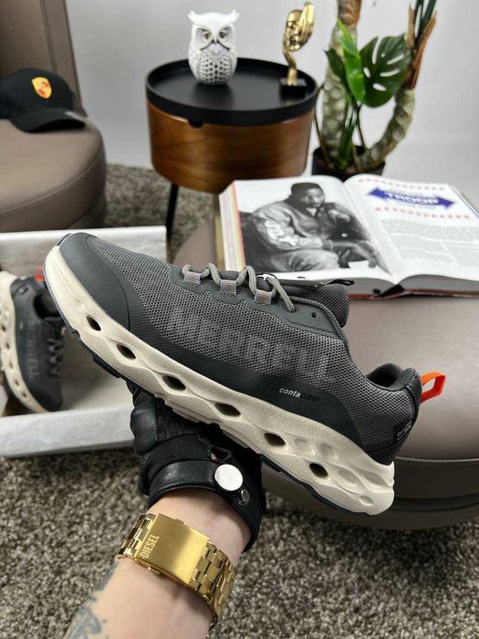Літні кросівки Merrell Drainmaker XTR Dark Grey Beige (41-45) — легкі, дихаючі чоловічі, сітка, комфорт на літо | Меррелл сірі