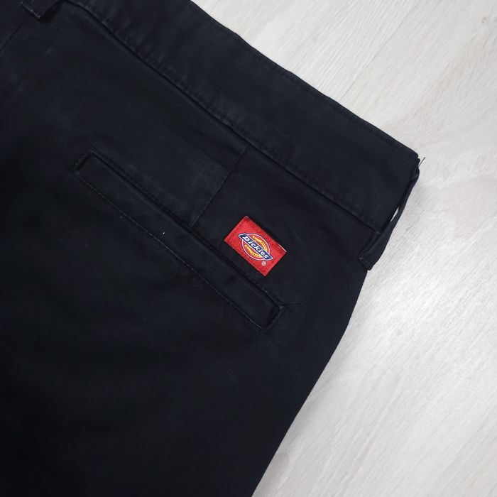 Calça de trabalho Dickies preta para mulher, corte direito, cintura mé