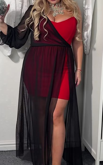 сукня-корсет + сітка на плече